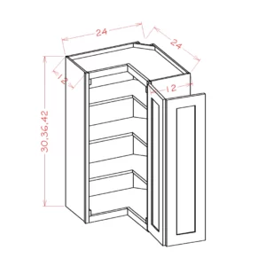 (2) Door Easy Reach Corner RTA Cabinet (3) Shelves