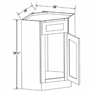 (2) Door Corner Sink Base - Shaker White