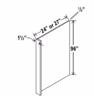 24"W Refrigerator End Panel - Shaker White