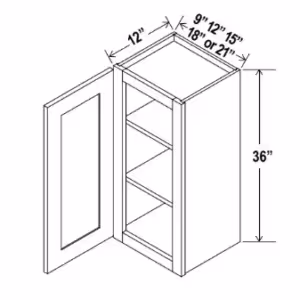 (1) Door Wall Cabinet - Shaker White