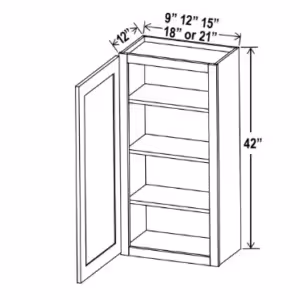 (1) Door Wall Cabinet - Shaker White