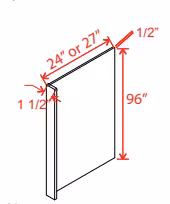 27"W Refrigerator End Panel - Slim Shaker White Dove