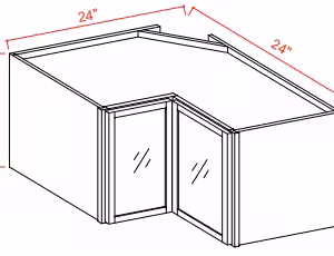 Easy Reach Wall Glass Door Cabinet w/ Glass Included *Finished interior - 24"W x 12"H x 12 "D - Slim Shaker White Dove